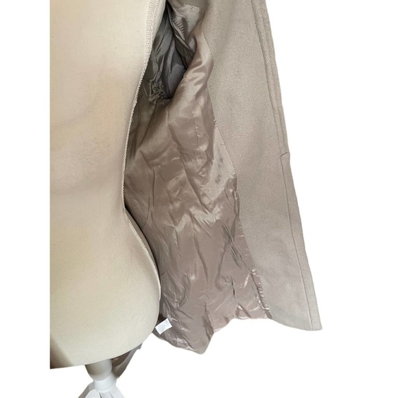 Anthropologie Manoush Womens Button Front Ruffle Wool Coat Jacket Size 2 Gray - Picture 7 of 9